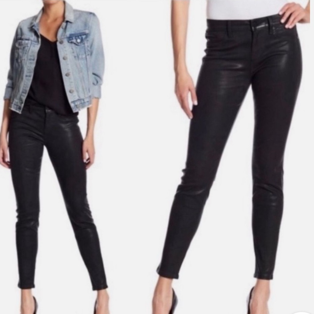 Level 99 Women's Shiny Black Jeans